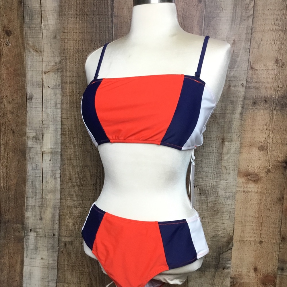 Tricolor Bandeau Bikini New with Tags NWT Medium